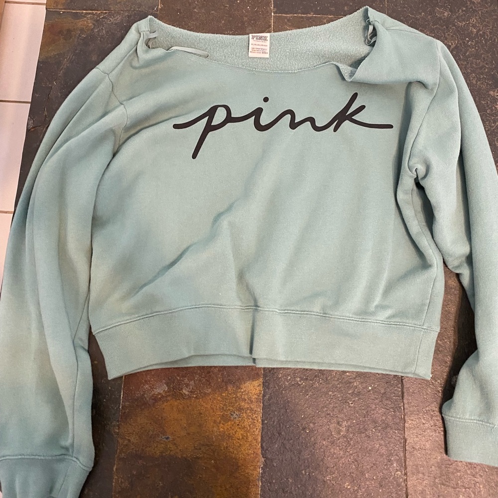 light blue off the shoulder long sleeve
